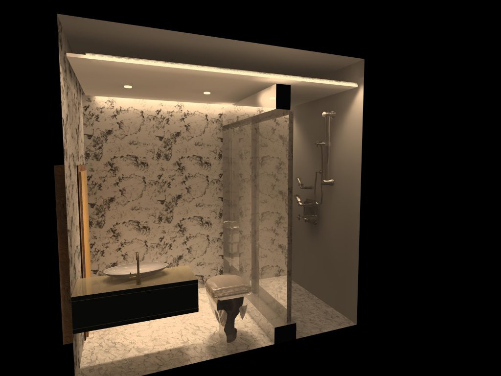 طراحی روشنایی داخلی حمام